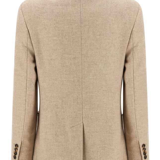 Max Mara Beige Alpaca Leather Blazer