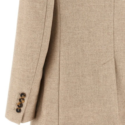 Max Mara Beige Alpaca Leather Blazer