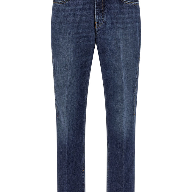 Givenchy Blue Cotton Straight-Leg Jeans