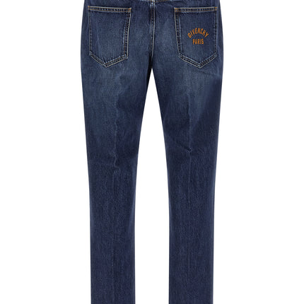 Givenchy Blue Cotton Straight-Leg Jeans