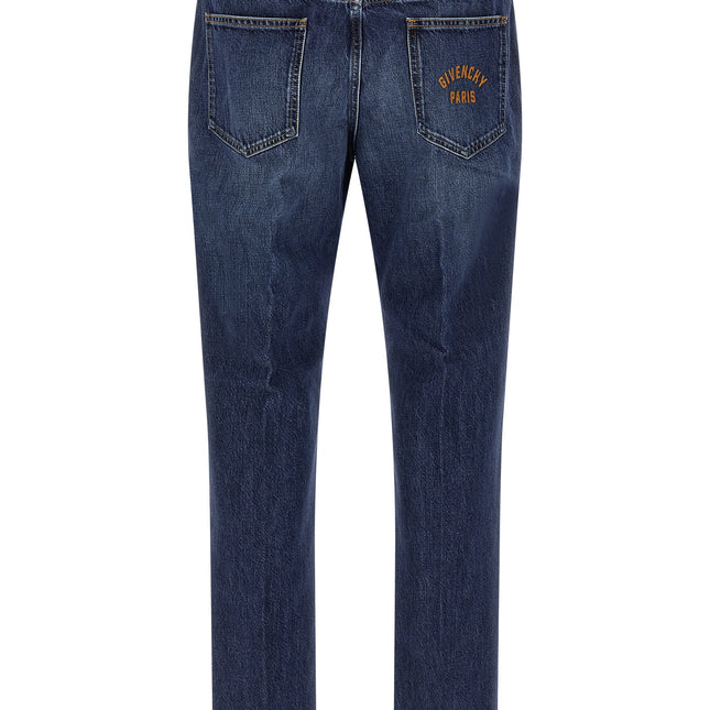 Givenchy Blue Cotton Straight-Leg Jeans