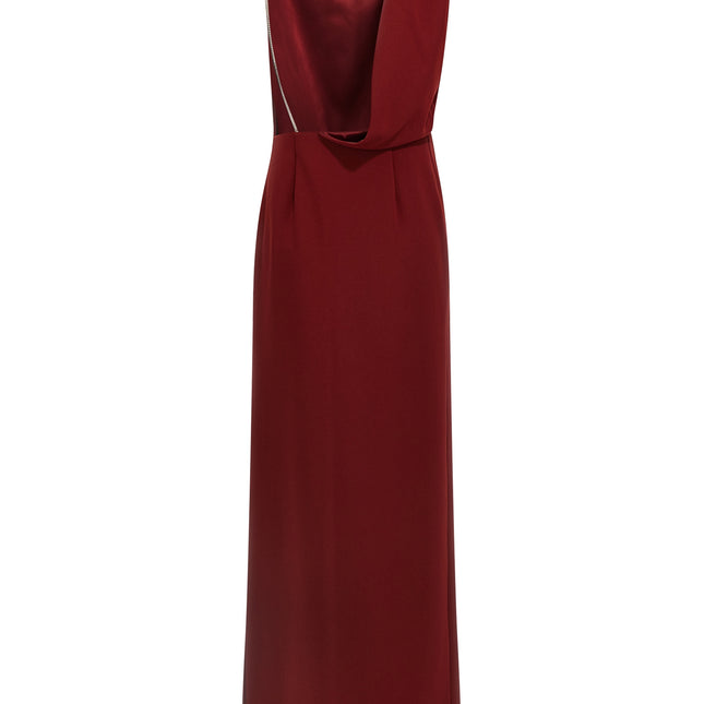 Max Mara Bordeaux Triacetate Long Dress