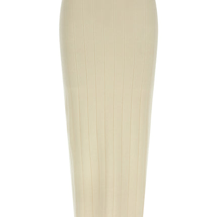 Max Mara White Cashmere Midi Skirt