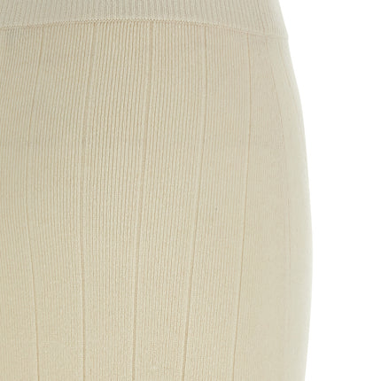 Max Mara White Cashmere Midi Skirt