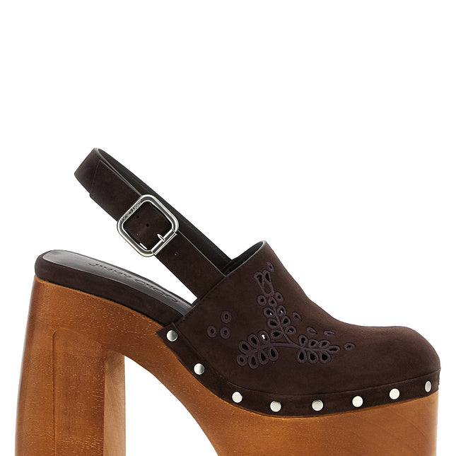 Jimmy Choo Brown Leather High Heel Pumps