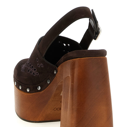 Jimmy Choo Brown Leather High Heel Pumps