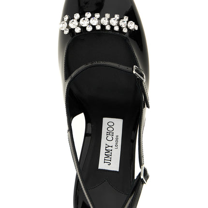 Jimmy Choo Black Leather Mid Heel Pumps