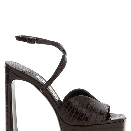 Jimmy Choo Brown Leather Stiletto Heel Sandals