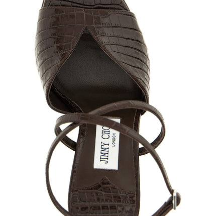 Jimmy Choo Brown Leather Stiletto Heel Sandals