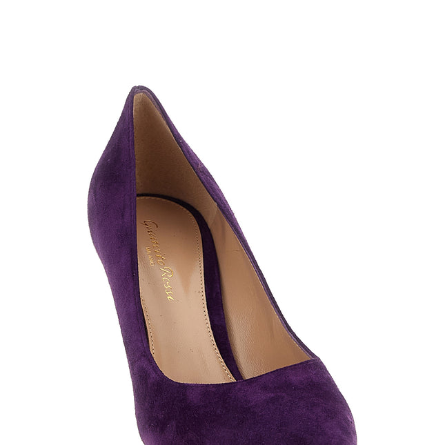 Gianvito Rossi Purple Suede Leather High Heel Pumps