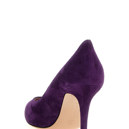Gianvito Rossi Purple Suede Leather High Heel Pumps