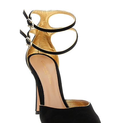 Gianvito Rossi Black Suede Leather High Heel Pumps