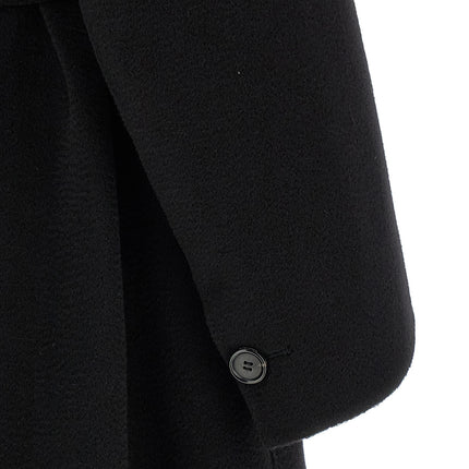 'S Max Mara Black Virgin Wool Coat
