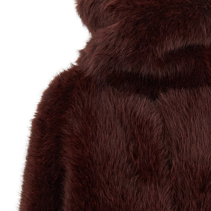 B&B COUTURE Bordeaux Polyester Coat