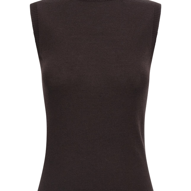 Sportmax Brown Virgin Wool Cardigan