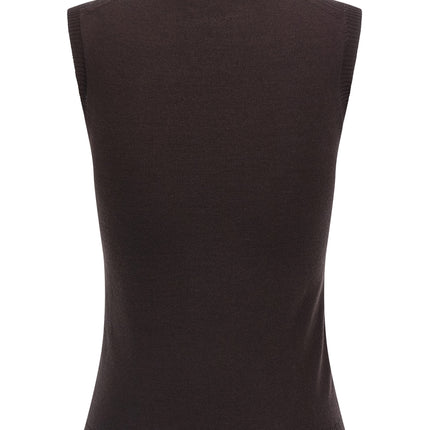Sportmax Brown Virgin Wool Cardigan