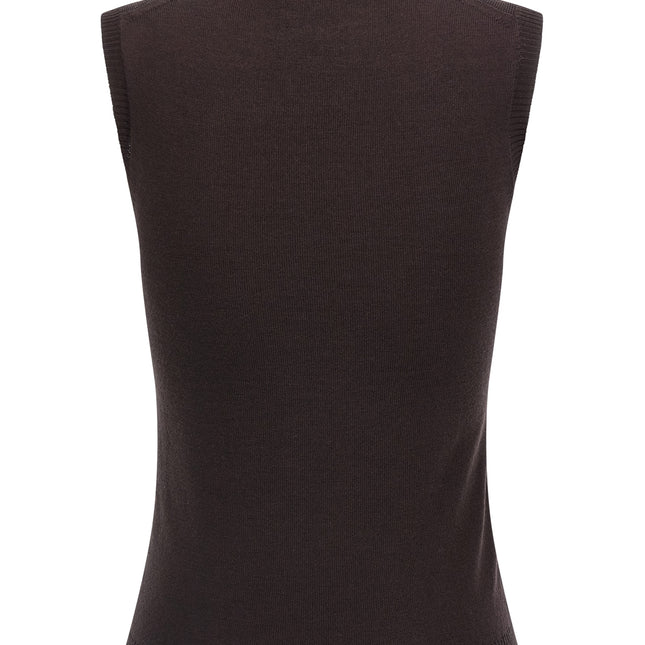 Sportmax Brown Virgin Wool Cardigan