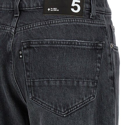 Department 5 Black Cotton Straight-Leg Jeans