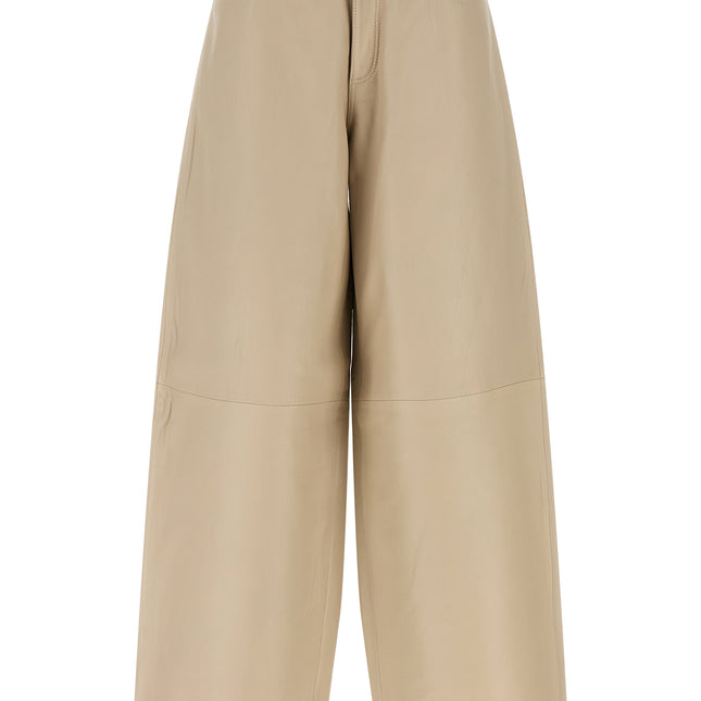 Haikure Beige Leather Pants