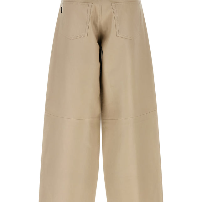 Haikure Beige Leather Pants