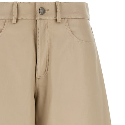 Haikure Beige Leather Pants