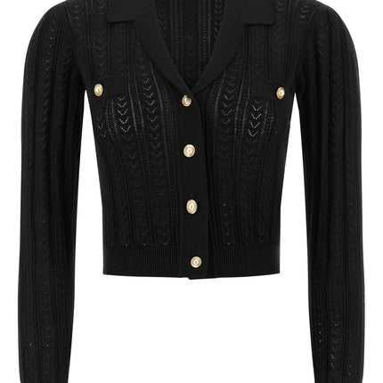 Alessandra Rich Black Cotton Cardigan