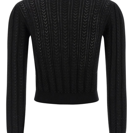 Alessandra Rich Black Cotton Cardigan