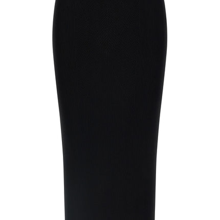 Elisabetta Franchi Black Viscose Midi Skirt