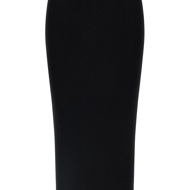 Elisabetta Franchi Black Viscose Midi Skirt