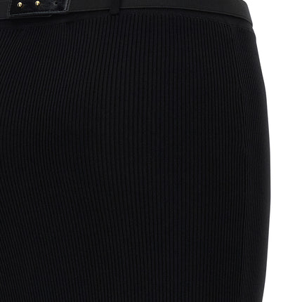 Elisabetta Franchi Black Viscose Midi Skirt