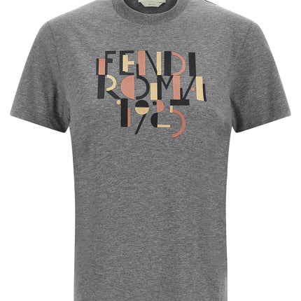 Fendi Gray Cotton T-Shirt