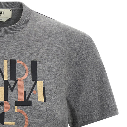 Fendi Gray Cotton T-Shirt