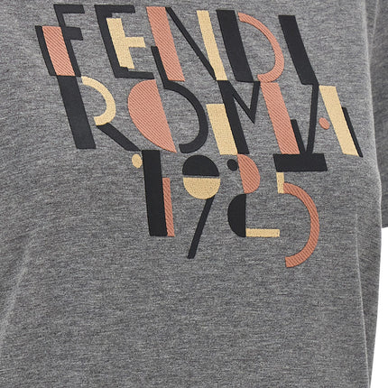 Fendi Gray Cotton T-Shirt