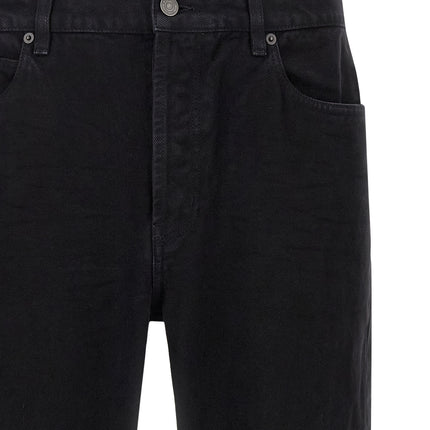 Saint Laurent Black Cotton Straight-Leg Jeans