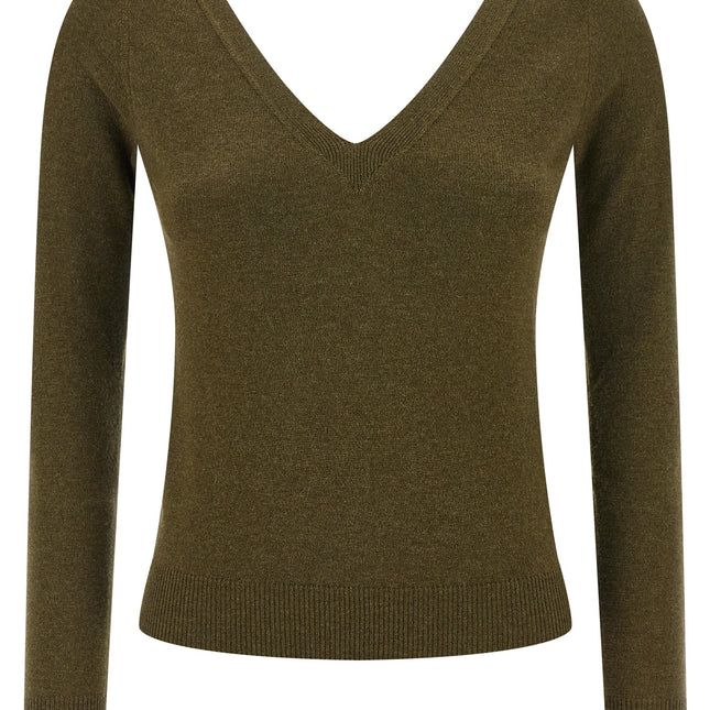 Saint Laurent Bicolor Cashmere Cardigan