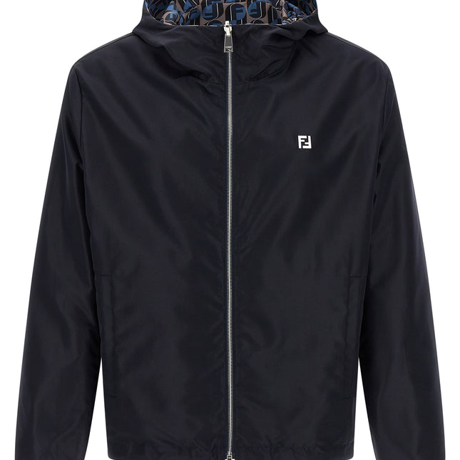 Fendi Blue Polyester Shell Jacket