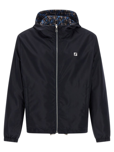 Fendi Blue Polyester Shell Jacket