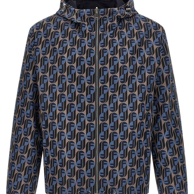 Fendi Blue Polyester Shell Jacket