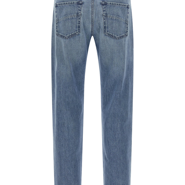 Fendi Blue Cotton Straight-Leg Jeans