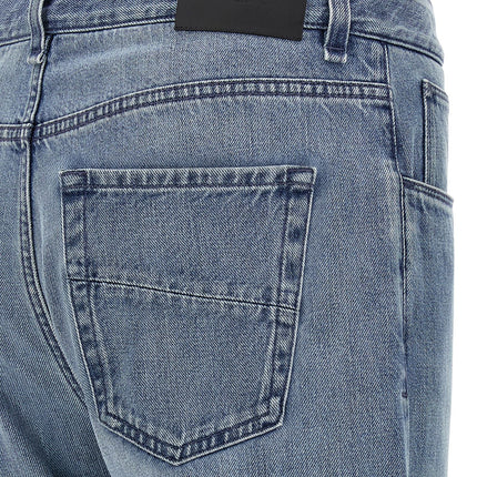 Fendi Blue Cotton Straight-Leg Jeans