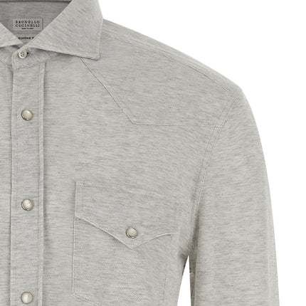 Brunello Cucinelli Gray Cotton Blouse