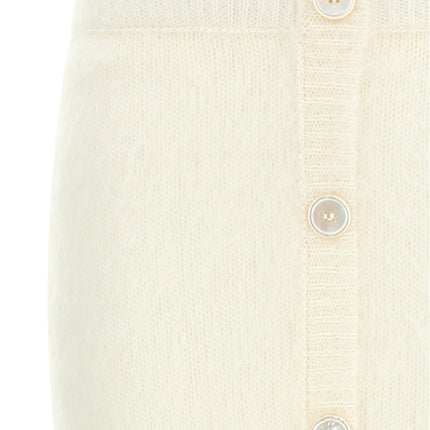 Alessandra Rich White Other Fibres Midi Skirt