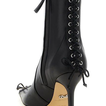 MACH & MACH Black Calfskin Ankle Boots