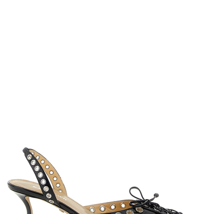 MACH & MACH Black Calfskin Mid Heel Pumps