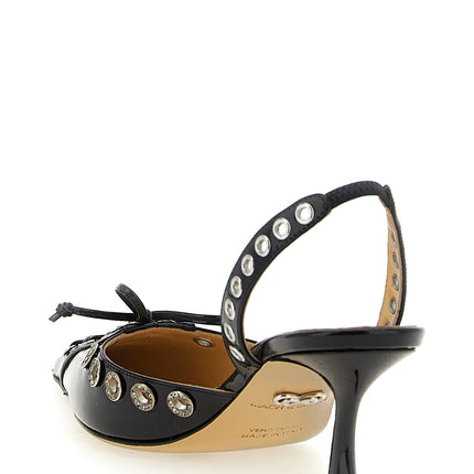 MACH & MACH Black Calfskin Mid Heel Pumps