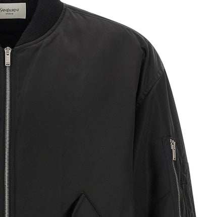 Saint Laurent Black Polyamide Bomber