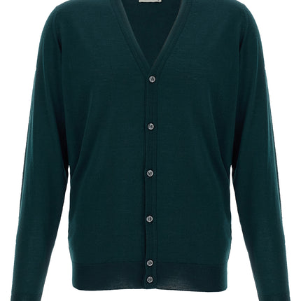 JOHN SMEDLEY Bicolor Merino Wool Cardigan