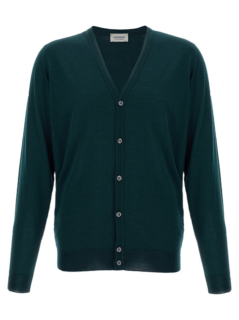 JOHN SMEDLEY Bicolor Merino Wool Cardigan