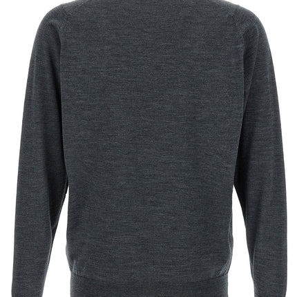 JOHN SMEDLEY Gray Merino Wool Cardigan