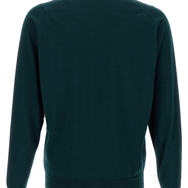 JOHN SMEDLEY Bicolor Merino Wool Cardigan
